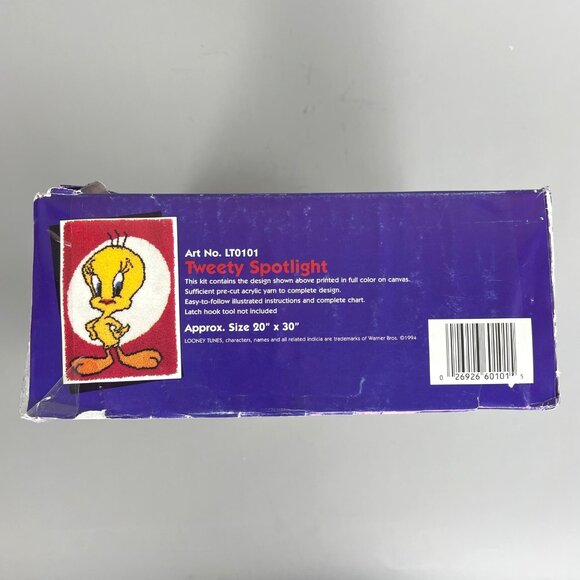 Tweety Bird Spotlight Looney Tunes Latch Hook Kit LT0101 Opened Vintage 1990s - Picture 5 of 6